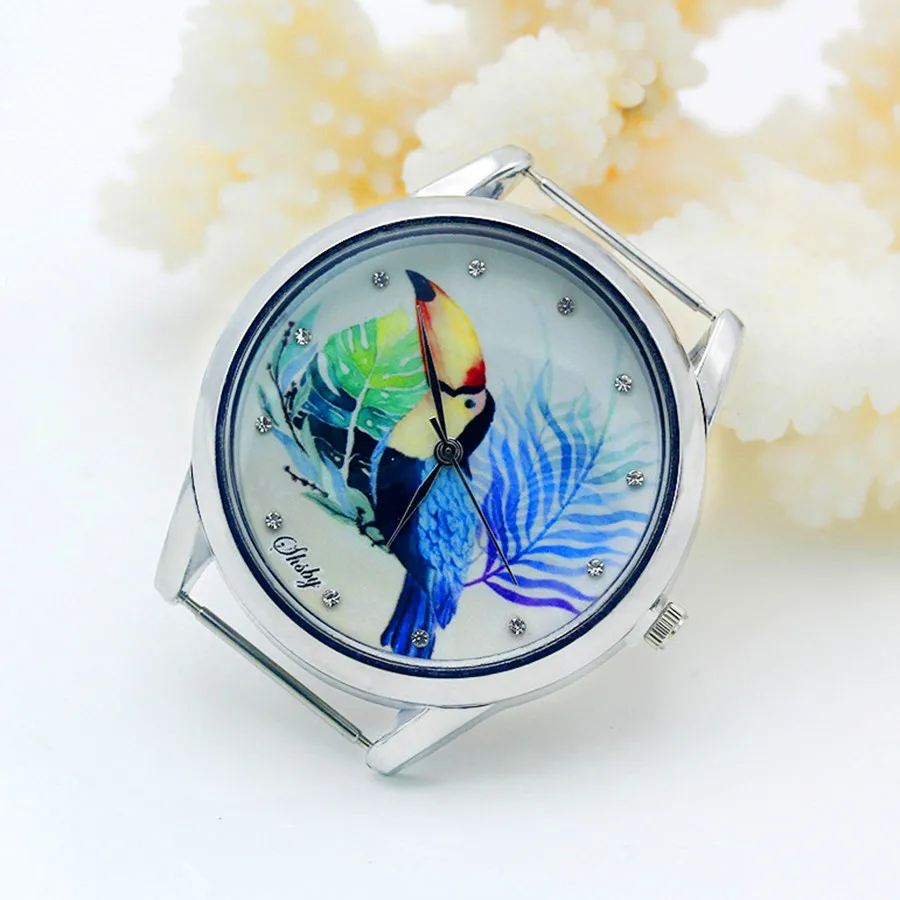 Shsby Diy Personality Watch Header Silver Flower Head With Cloth Strap Watch Accessories 41~50 watch dial accessories,watch face accessories