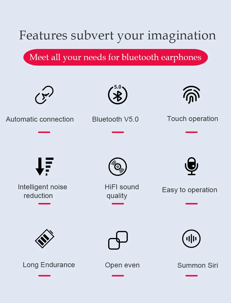 Bluetooth 5,0 Спортивная гарнитура TWS с сенсорным беспроводным Bluetooth гарнитурой Автоматическое Сопряжение бинаурального вызова Sum Siri
