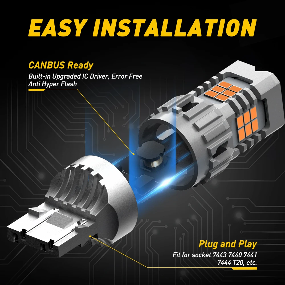 Светодиодные лампы AUXITO T20 W21W 7440 BA15S 1156 1157 P21W 3157 светодиодный|Сигнальная лампа| |