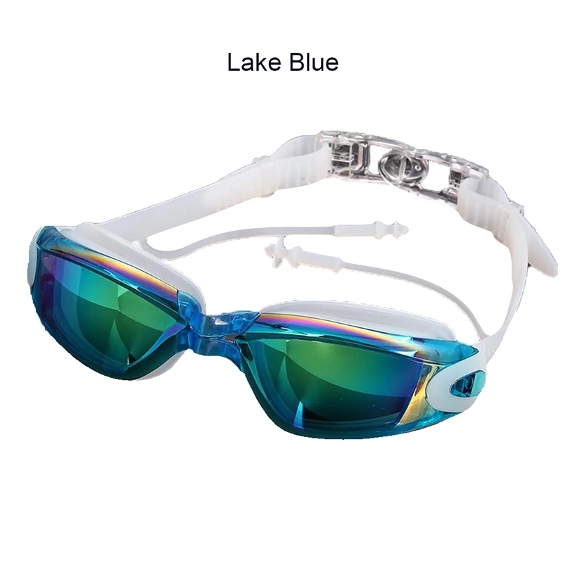 Lake Blue Новинка, удобные очки для плавания, аксессуары, водонепроницаемые, противотуманные, мягкие, кремниевые, цельные, ушные, большая оправа, плавающий наглазник - Цвет: Lake Blue