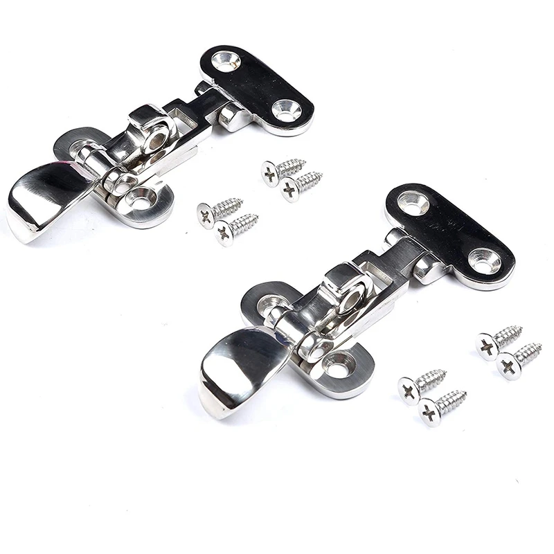 

HOT-2Pcs Marine Boat Deck Lock Hasp 316 Stainless Steel Lockable Hold Down Clamp Anti-Rattle Latch Fastener Boat Yacht Accessory