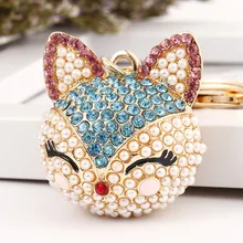 Кольцо для ключей из сплава искусственным бриллиантом, нижнее белье с рисунками Fox Car Key Ring Детский жакет из денима для девочки; Сумки из натуральной кожи кулон подарок на праздник