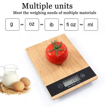 

Bamboo panel 5kg 1g electronic kitchen scale Creative Bamboo Panel Kitchen Scale Food Medicine Weight Scale new
