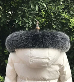 Genuine Fox Fur Scarves Collar Winter Natural Real Fox Fur Collar Scarf for Women coat Warm Hood Fur Scarf shawl Female - Цвет: 13