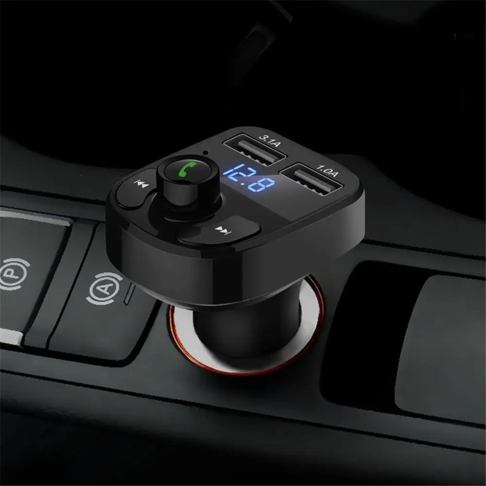 Беспроводной комплект громкой связи для автомобиля, Bluetooth, fm-передатчик, Автомобильный MP3-плеер, 3.1A, быстрая зарядка, двойное зарядное устройство USB, поддержка