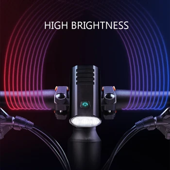 

5200mAh Powerful Bicycle Front Light 3 LED Brightest USB Rechargeable Cycling Light Power Bank Aluminum Alloy 18650 Flashlight