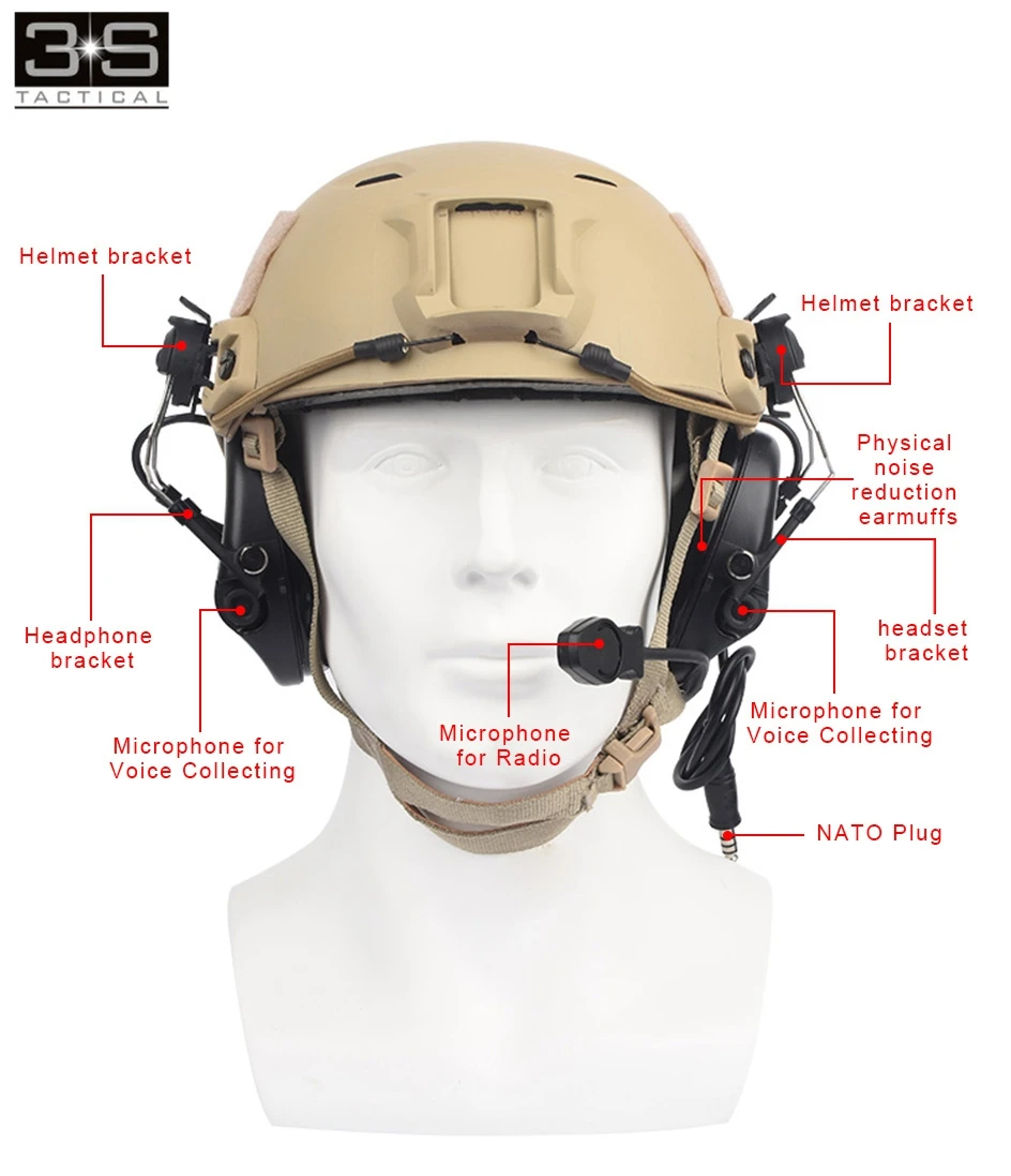 Z TAC Шум шумоподавлением гарнитура Sordin с Быстрый Шлем рельсовый адаптер Набор для военный страйкбол охотничий тактическая гарнитура