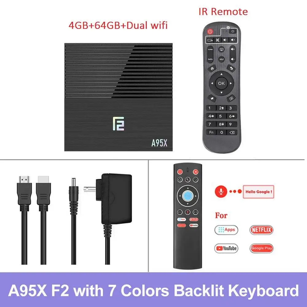 A95x F2 Android 9,0 Smart tv Box 4 Гб ОЗУ 64 Гб ПЗУ Amlogic S905 двойной Wifi 4K Google Store Youtube PK X96 MAX медиаплеер 4G32G - Цвет: 4G64G T1