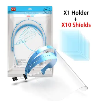 

Transparent Protective Mask Anti-Fog Proof Full Face Mask Protect Shield Anti-Shock Safety Mask with 10pcs Shield Replacement