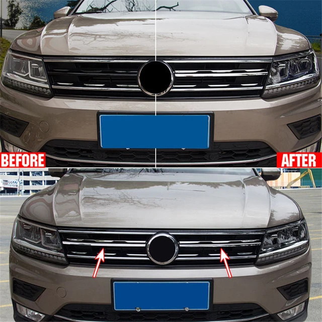 Per Volkswagen VW Tiguan MK2 2016 2017 2018 2019 2020 2021 cromo anteriore  griglia griglia copertura paraurti rivestimento inserto decorazione -  AliExpress