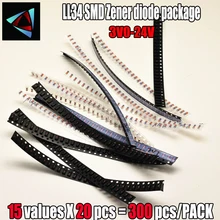LL34 SMD зенеровские пакет диодов 1/2W 3 v-24 v 15 видов* 20 штук = 300 шт. 1N4148 комплект