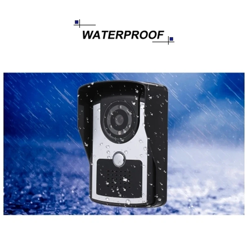MOOL 7 Inch Monitor HD Camera Video Doorbell Intercom System IR Wired Doorbell Camera