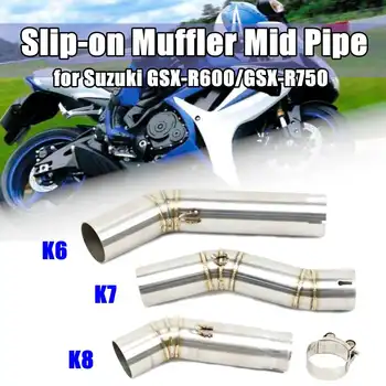 

Motorcycle Exhaust Muffler Middle Link Pipe Tube Slip On For Suzuki GSX-R600 GSX-R750 GSX R600 R700 K6 K7 K8