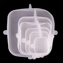 6 шт. силиконовая крышка для сохранения свежести крышка многофункциональная Квадратная Крышка для пищевых продуктов чехол для хранения для кухонного холодильника гаджет