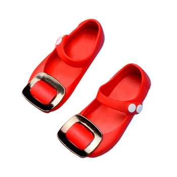 

1Pair Baby Girls Sandals Princess Soft Shoes Square Buckle Children's Shoes Children Beach Shoes Children Jelly Shoes