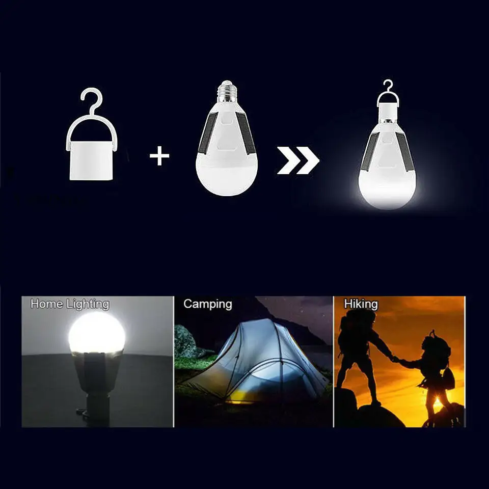Led 7w Sun Charging Power Outage Emergency Outdoor Light Solar Panel Bulb Portable Garden Camping Tent Lamp Waterproof Led Night Lights Aliexpress