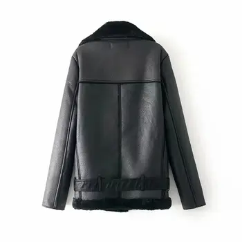 

Female Lapel Short Jacket Fur Thick Plus Velvet Coat 2019 Bomber Jacket Warm Women Winter Motorcycle Velvet Jacket
