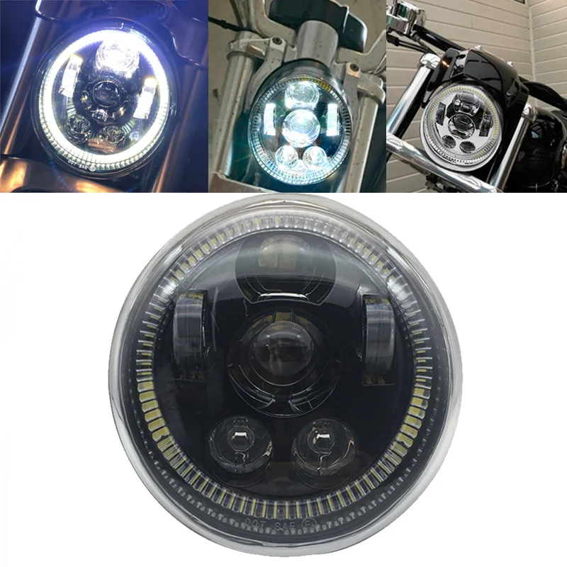 1pcs 2019 New DRL Angel Eye LED Headlight with Halo Ring Daytime