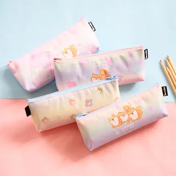 

1 Pcs Kawaii Pencil Case Garden puppy Canvas Gift Estuches School Pencil Box Pencilcase Pencil Bag School Supplies Stationery
