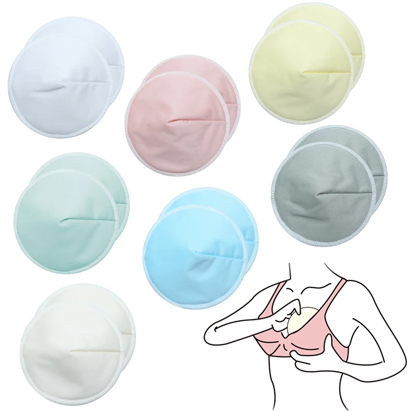 Maternity Nursing Breast Pads 2pcs Reusable 3 layers cotton Soft Anti