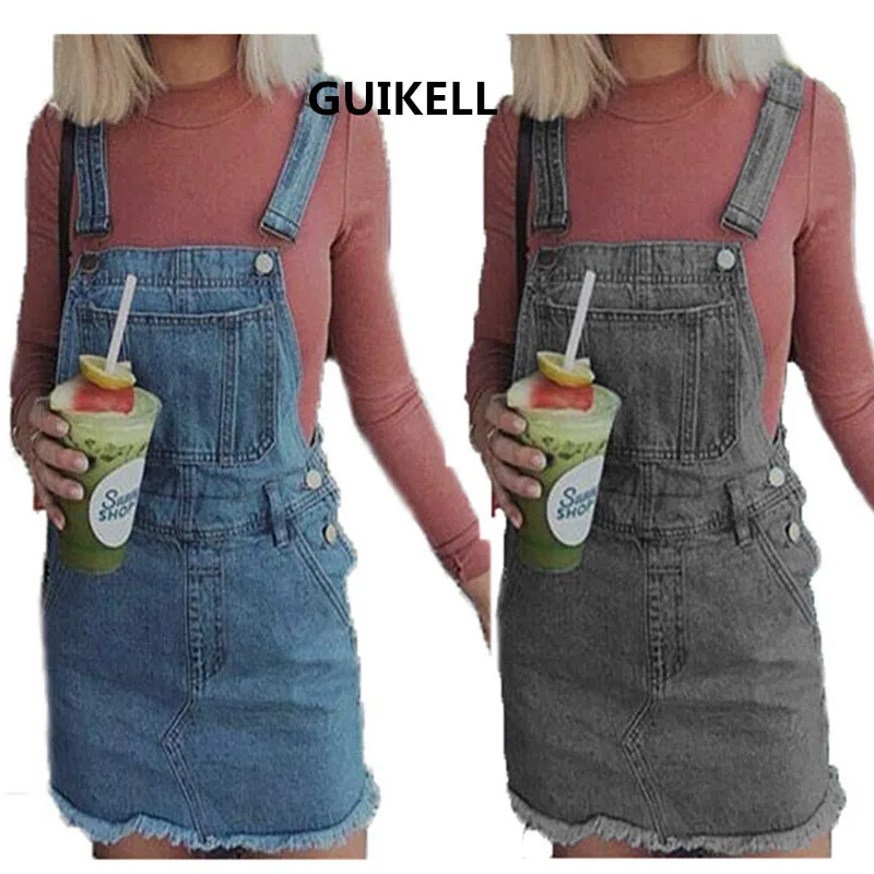 denim suspender skirt dress