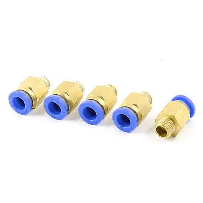 

5Pcs 1/8 PT Male Threaded Straight Quick Push In Connect Tube Fitting OD 8mm