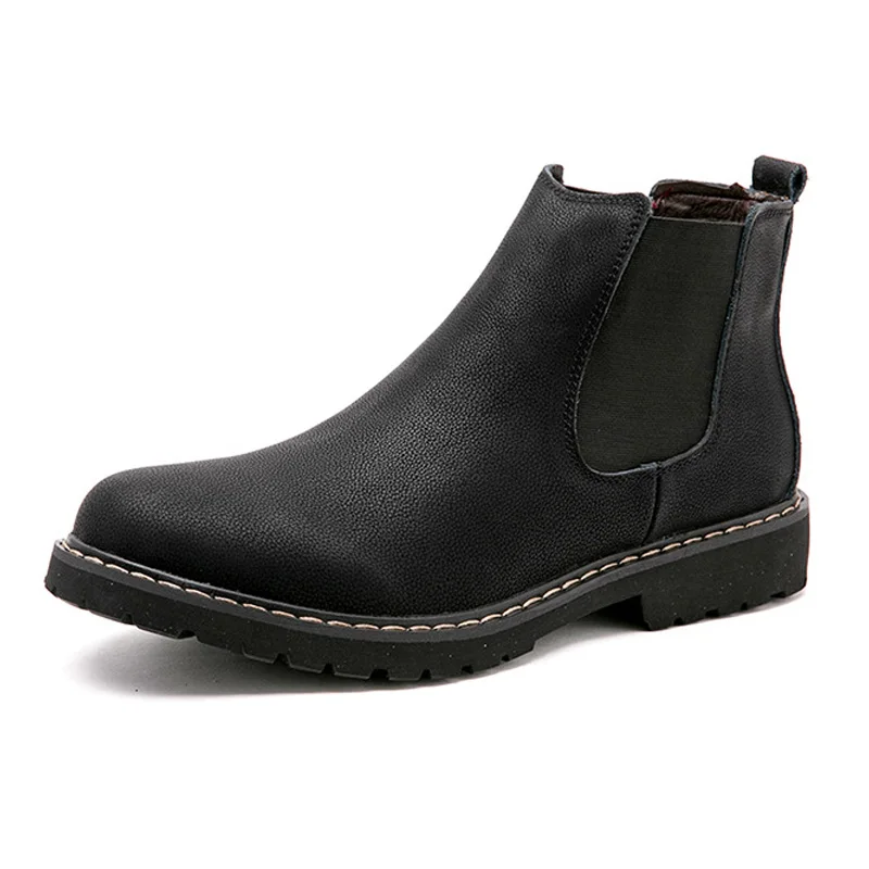 

Fashion Genuine Leather Chelsea Boots Men Winter Shoes Autumn Winter Warm Shoes Men Ankle Boots Cowhide Male Brand Shoes A1913