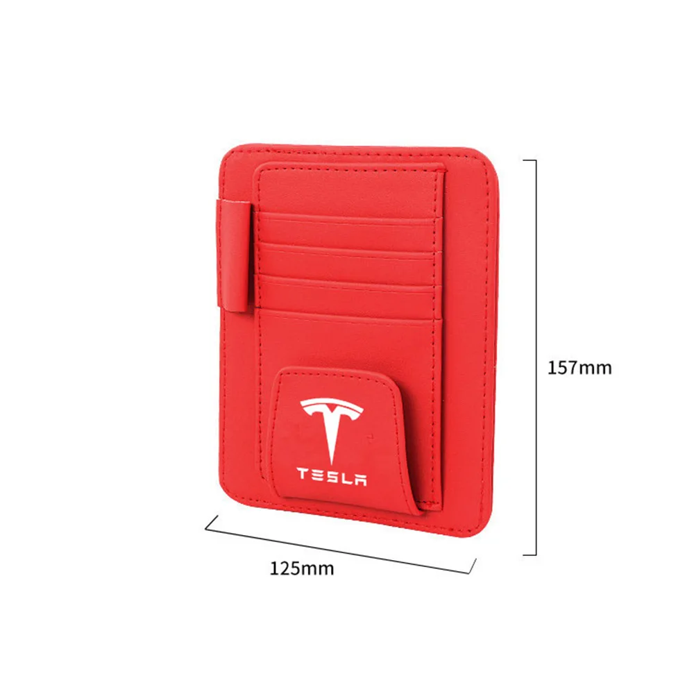 Cena Dla Tesla Model 3 Model S X samochodów pojazd osłona przeciwsłoneczna okulary okulary okulary uchwyt klip karty kredytowe pakiet ID ID torba do przechowywania