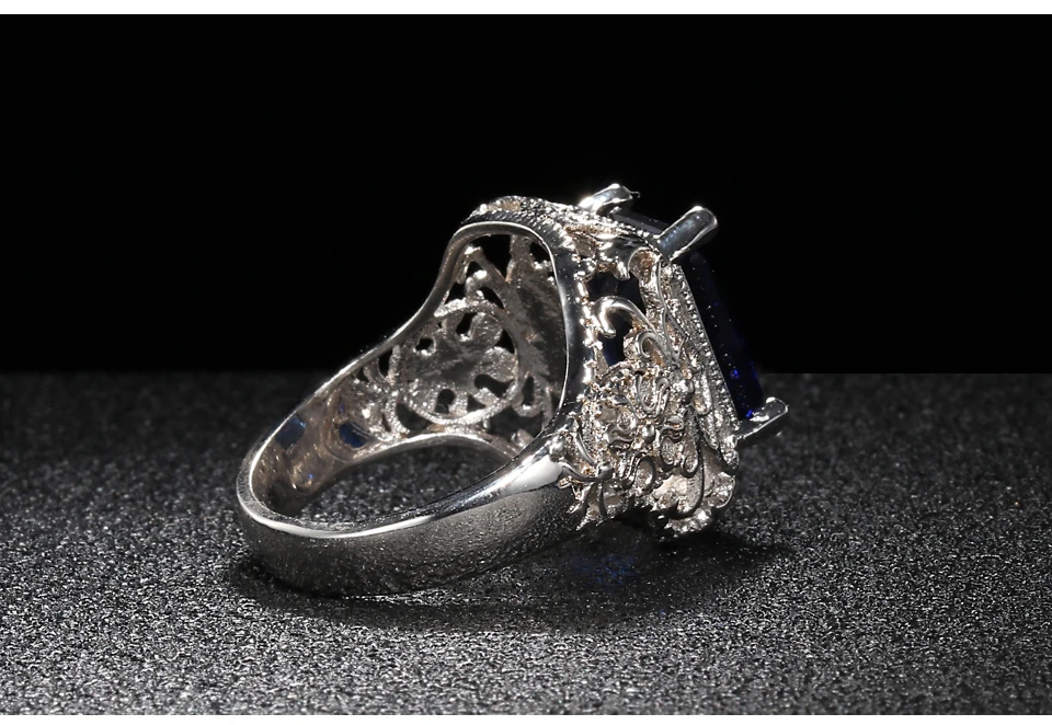 Bague Ringen, роскошный дизайн, серебро, 925, ювелирное изделие, 9*12 мм, кольцо с камнями для женщин, геометрический сапфир, обручение, размер 6, 7,8, 9,10, подарок