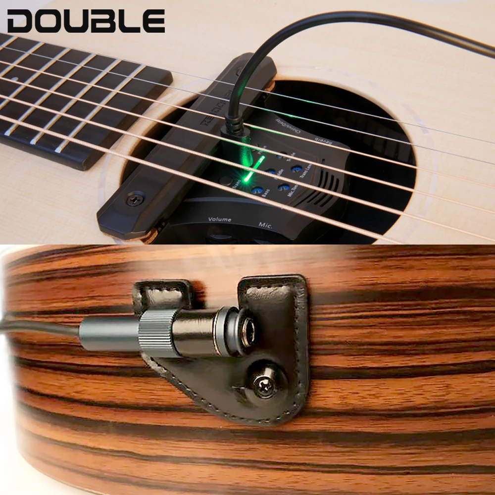 DOUBLE X1 Pro Акустическая гитара звукосниматель Одиночная двойная звукосниматель система предусилителя, DOUBLE X0, DOUBLE G0 звукосниматель для 39-42 дюймов гитары