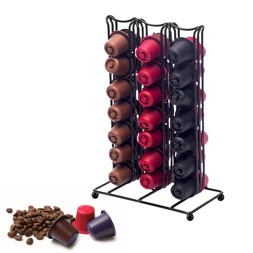 Suport pentru 40 capsule Nespresso/Dulce Gusto, OEM, Metal, Negru eMAG.ro