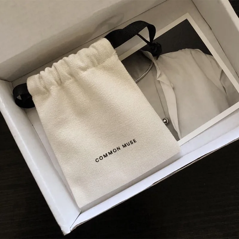 Wholesale100ps Pure Cotton Canvas Small Drawstring Pouches Bracelet Necklace Earring Jewelry Bags Wedding Party Favors Gift Bag