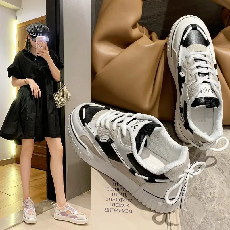 

2020 spring and autumn breathable white tide shoes new street shooting wild board shoes sports old women's shoes X452