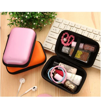 

Portable Data Organizer Cable Storage Bag Phone Cable Headset Storage Box Finishing Package Eva Pu Mini Lovely Earphone Box New'