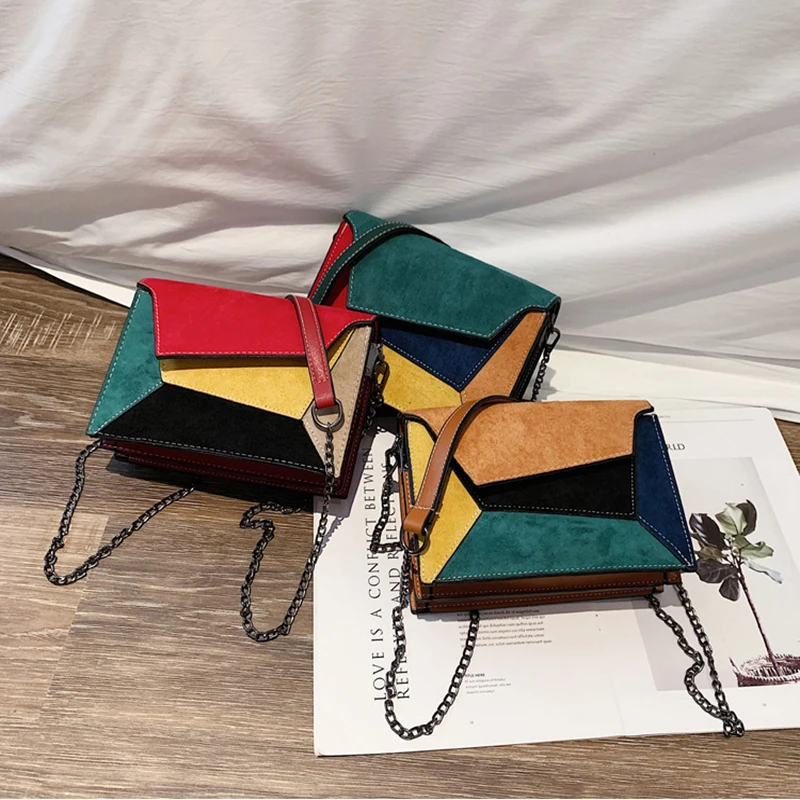 Женские сумки в стиле ретро матовые Лоскутные через плечо женские