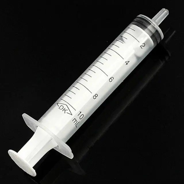 10Pcs 5/10 ml Plastic Reusable Syringe For Measuring Nutrient Sterile Hydroponics Kithchen Tool 10ml