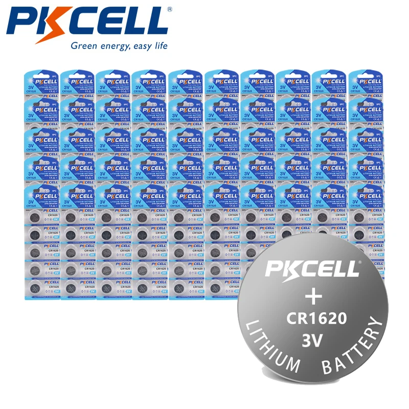 250 шт PKCELL 3V литиевая батарея CR1620 кнопочные батареи ECR1620 DL1620 5009LC ячейка монета CR 1620 |