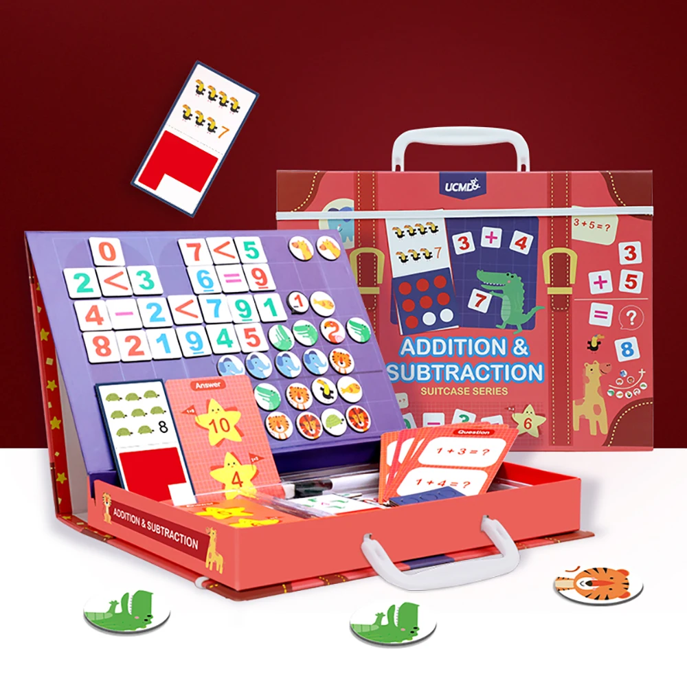 Magnetic Montessori Math Toy Arithmetic Addition Subtraction Mathematics Puzzle Game Educational Toys Teaching Count Aid Gift