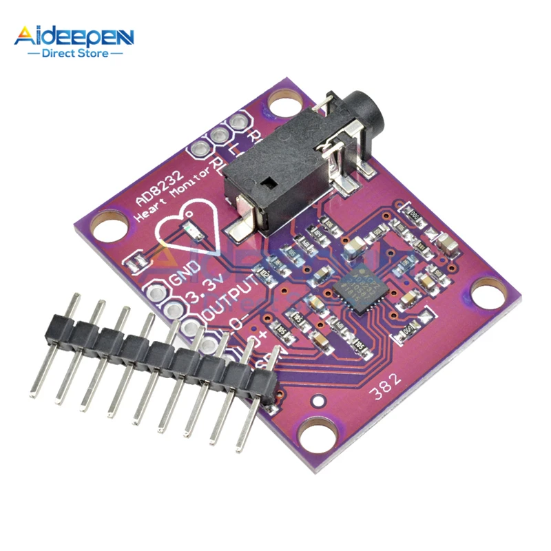 

AD8232 Single Lead Heart Rate Monitor ECG Developemt Board Module for Arduino Compatible Diy Kit Electronic PCB Board Module