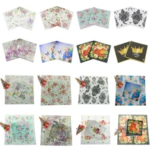 

20Pcs/lot Tissue Napkins Floral Flower Theme Paper Napkins Decoupage Decoration Festive Party Supplies 33x33cm