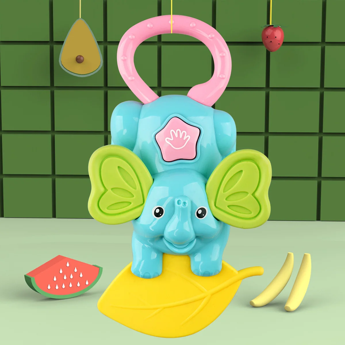 Детские музыкальные игрушки электронные пластиковые погремушки 0-12 месяцев слон подвижность протез постельное белье игрушки для новорожденных животных BB50YL