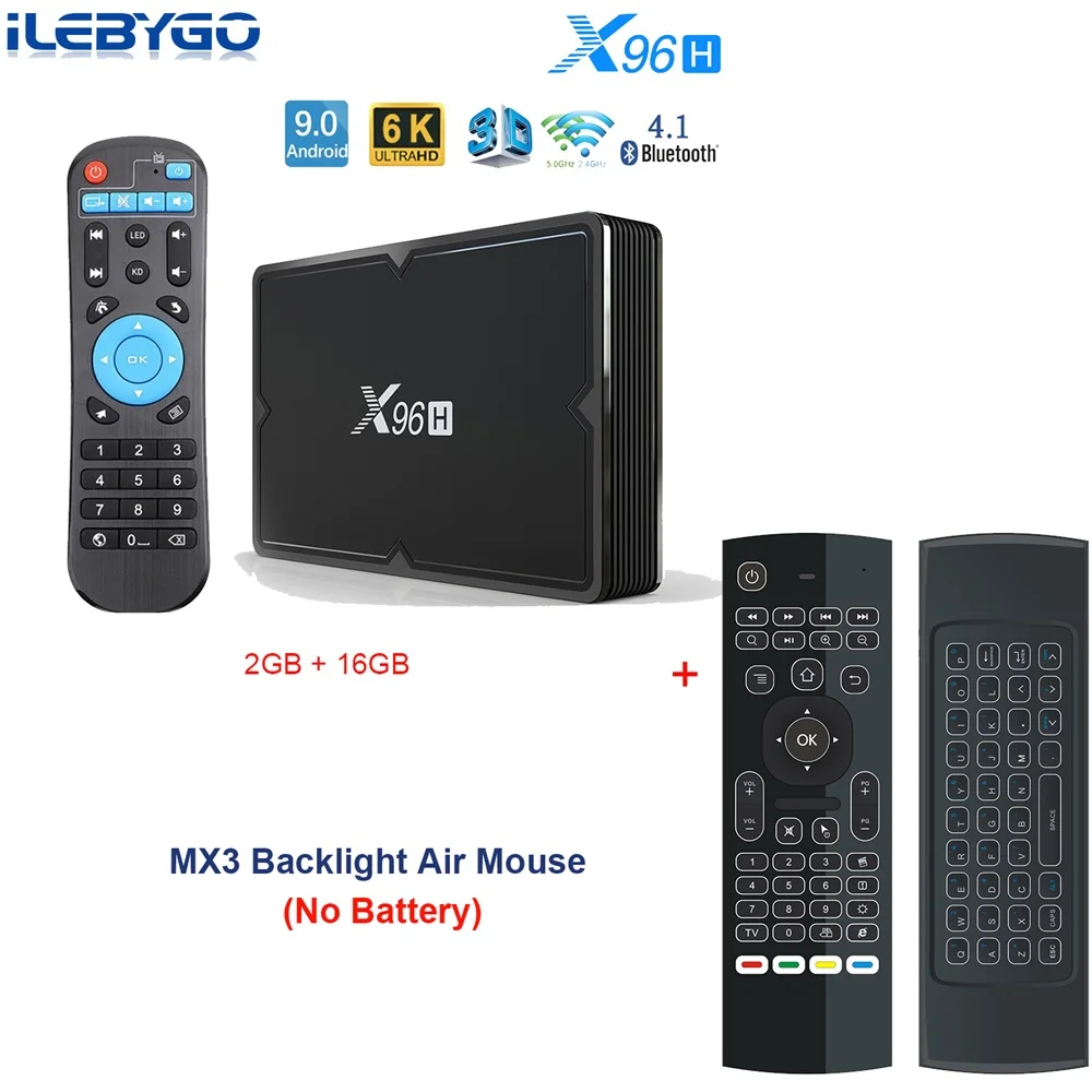 2GB 16GB MX3 X96H Android 9,0 smart tv box, 4 Гб оперативной памяти, 32 Гб встроенной памяти, Bluetooth 4,1 2,4g/5g Wi-Fi hdmi в IPTV Set-Top box с 3 портами(стандарт порт 2G/16G медиаплеер PK X96 - Цвет: 2GB 16GB MX3
