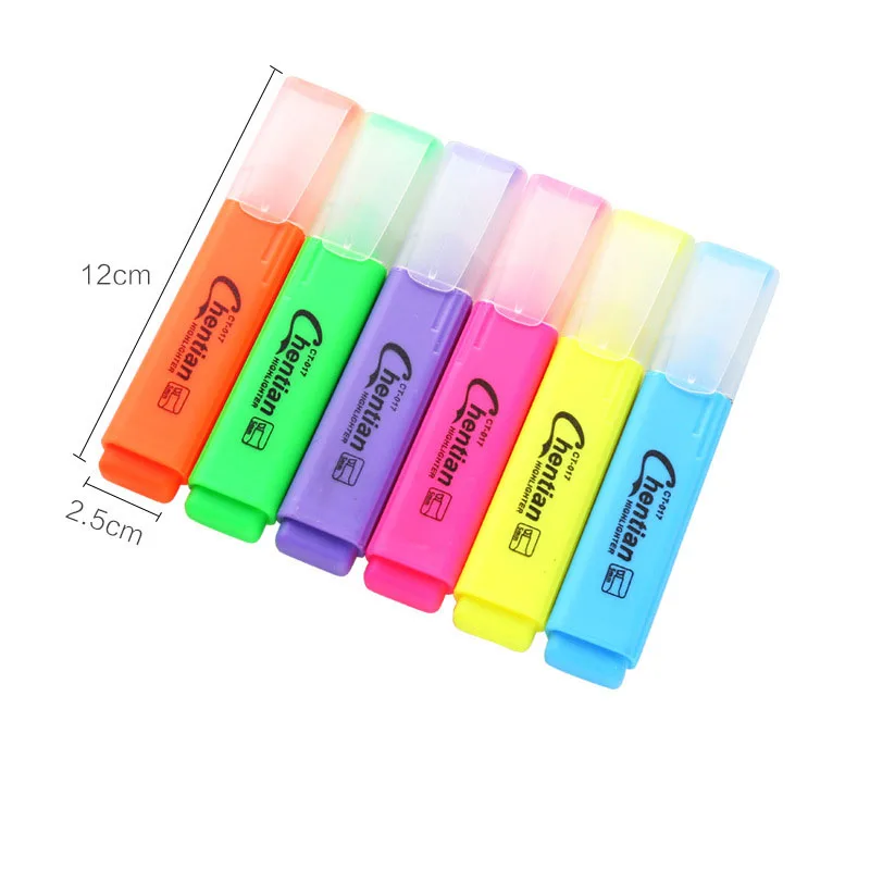 1 PCS 18 Colors Highlighter Marker Pen Water-based Pigment Single