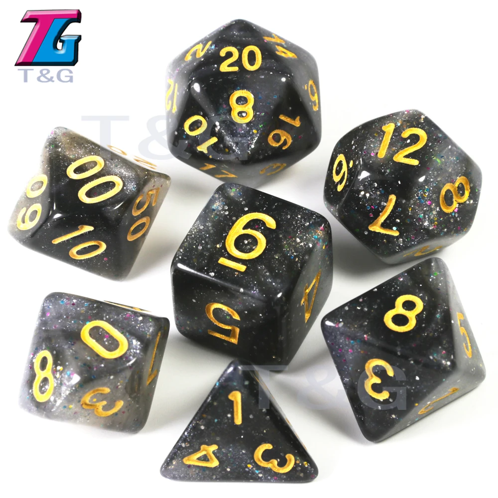 Игральные кости 7 цветов D4 D6 D8 D10 D % D12 D20 отлично подходят для цифровых игр