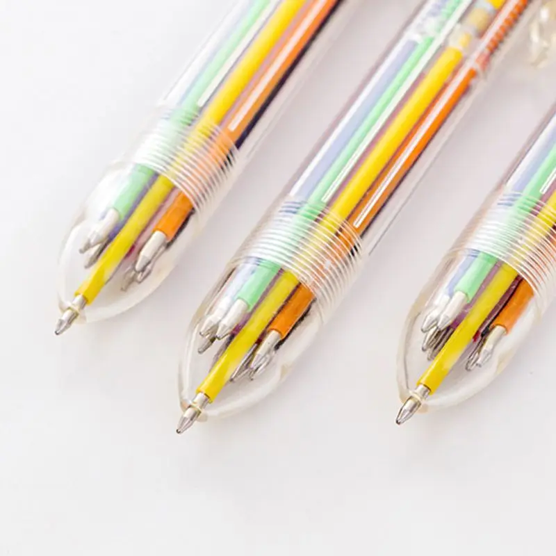 

Creative Multicolor Ballpoint Pen Lovely Stationery Press 8 Color Oil Pen For Student Children Office School Supply