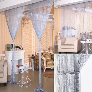 

Modern Minimalism Polyester Yarn High Quality Glitter String Curtain Panels Voile Net Curtains Fly Screen & Room Divider Panels