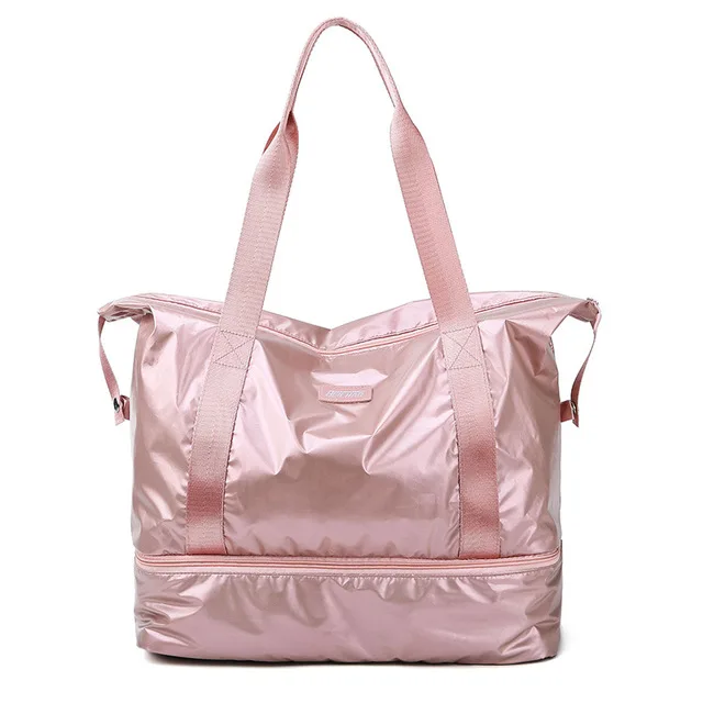 ELVASEK, дорожные сумки, розовая спортивная сумка, сухая влажная разделительная сумка для йоги, многофункциональные сумки, Большая вместительная сумка на плечо, сумка для сна - Цвет: pink