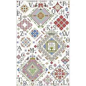 

Quaker Geometric Alphabet Puzzle III Counted Cross Stitch 11CT 14CT 18CT DIY Chinese Cross Stitch Kit Embroidery Needlework Sets