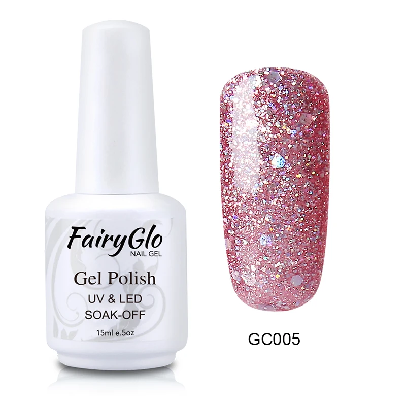 FairyGlo 15 мл Алмазный гель для ногтей с блестками лак замачиваемый гель лак Блестящий блестящий гель лак для ногтей Полупостоянный лак для ногтей - Цвет: 005