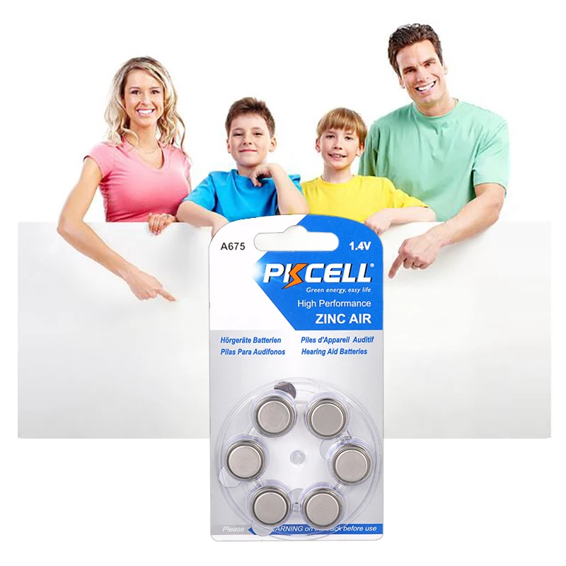 PKCELL 10 штук в упаковке 60x слуховой аппарат A675 675A ZA675 675 PR44 батарея|batteries batteries|battery
